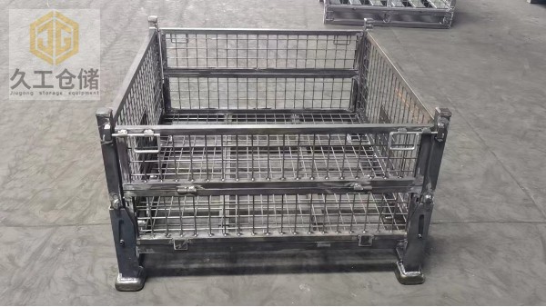 久工仓储设备-定制钢制料框黑件样品展示-要求喷塑白色！南京周转箱厂家