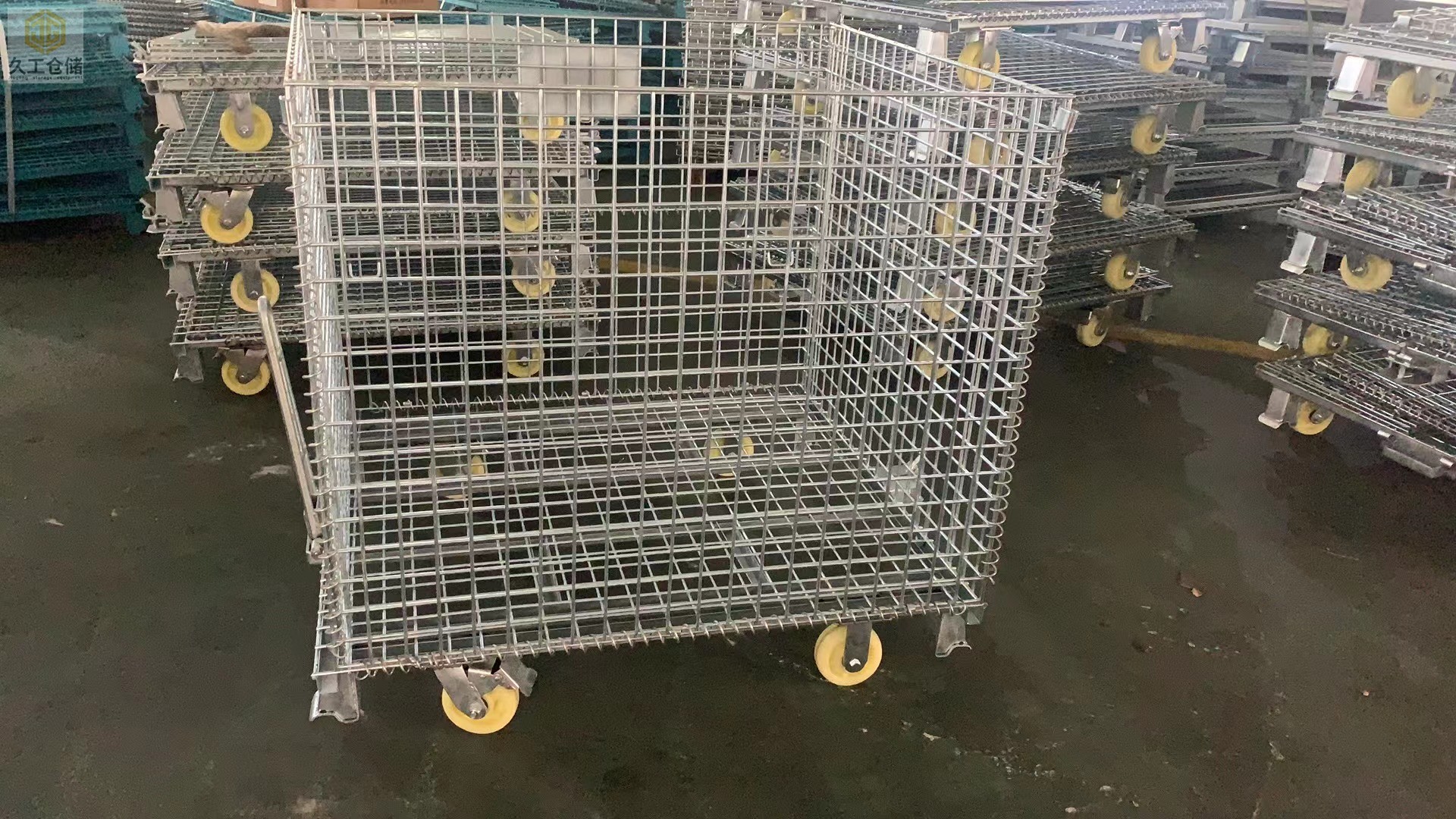 脚轮仓储笼-带轮仓储笼-可移动仓储笼-牵引仓储笼-仓储笼仓库笼-折叠仓储笼-南京仓储笼厂家-南京久工仓储设备